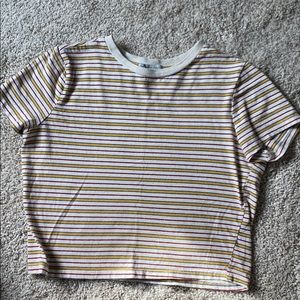 cropped stiped t shirt